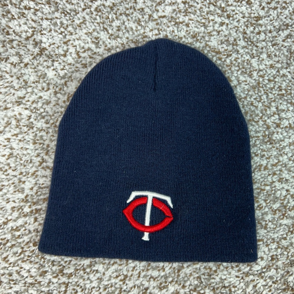 Minnesota Twins Hat Mens One Size Blue Winter MLB Baseball Embroidered Knit Cap